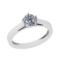 CERTIFIED 0.53 CTW K/VVS1 ROUND (LAB GROWN Certified DIAMOND SOLITAIRE RING ) IN 14K YELLOW GOLD