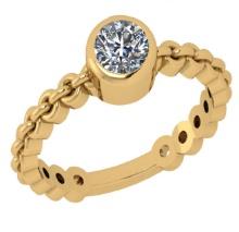 CERTIFIED 0.9 CTW D/SI2 ROUND (LAB GROWN Certified DIAMOND SOLITAIRE RING ) IN 14K YELLOW GOLD