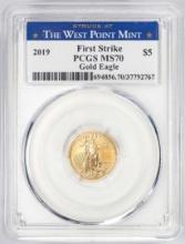 2019 $5 American Gold Eagle Coin PCGS First Strike West Point Mint
