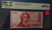 1993 CROATIA REPUBLIC 50,000 DINARA PCGS GEM NEW 66 PPQ