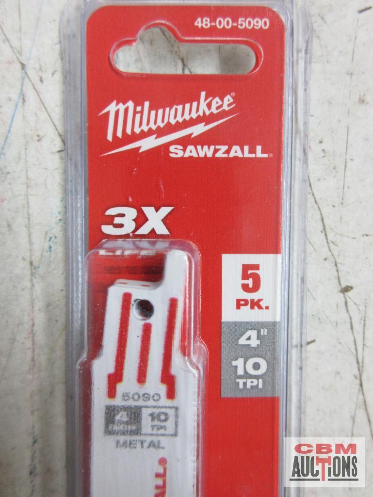 Milwaukee 48-00-5090 4" Sawzall Blades 10 TPI Thick Metal Milwaukee 48-00-5183 4" Sawzall Blades 18