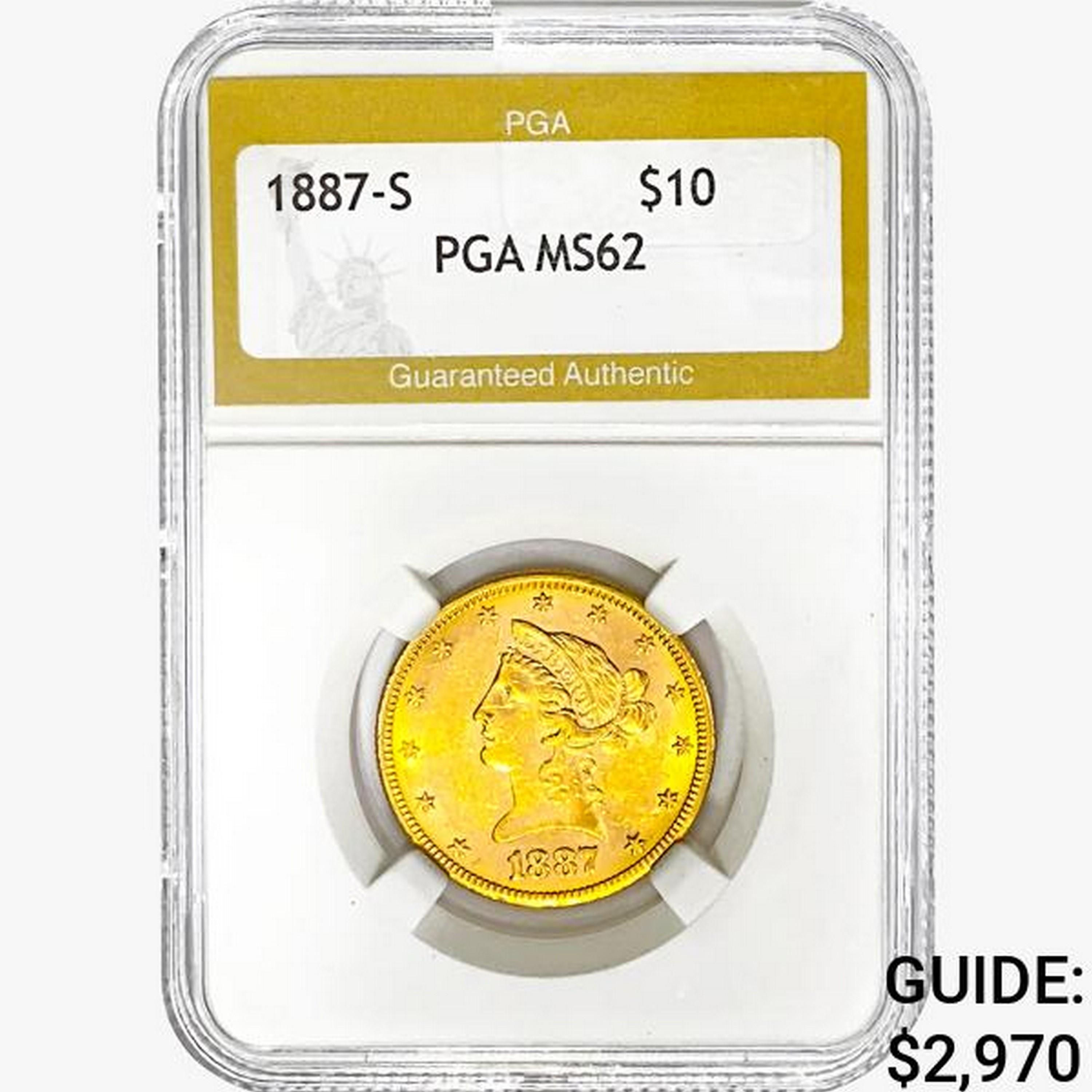 1887-S $10 Gold Eagle PGA MS62