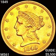 1849 $2.50 Gold Quarter Eagle UNCIRCULATED