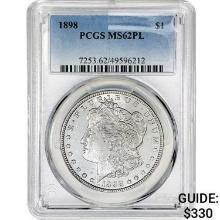 1898 Morgan Silver Dollar PCGS MS62 PL