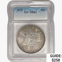 1879 Morgan Silver Dollar ICG MS63