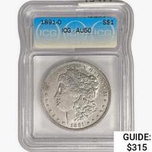 1891-O Morgan Silver Dollar ICG AU50