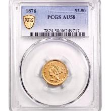 1876 $2.50 Gold Quarter Eagle PCGS AU58