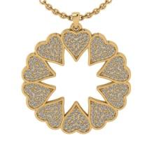 1.15 Ctw SI2/I1 Diamond 14K Yellow Gold Pendant Necklace