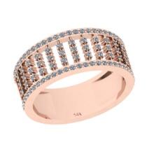0.50 Ctw Si2/i1 Diamond 14K Rose Gold Eternity Band Ring
