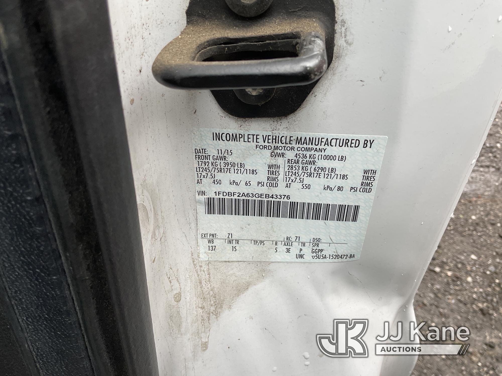 (Jurupa Valley, CA) 2016 FORD F250 Utility Truck Not Running, Transmission Shifter Disconnected, Fro