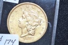 1873-S Liberty Head Twenty Dollar Gold Piece; MS