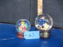 2 SNOW GLOBES- BEAUTY AND THE BEAST AND JIMMY BUFFET