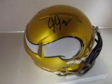 Justin Jefferson of the Minnesota Vikings signed autographed football mini helmet PAAS COA 880