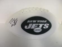 Zach Wilson of the New York Jets signed autographed logo football PAAS COA 578
