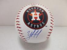 Yordan Alvarez of the Houston Astros signed autographed logo baseball PAAS COA 129