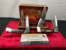 Trio of Buck Folding Knives, Model 503 Prince, 701 Bronco & 703 Colt, in case