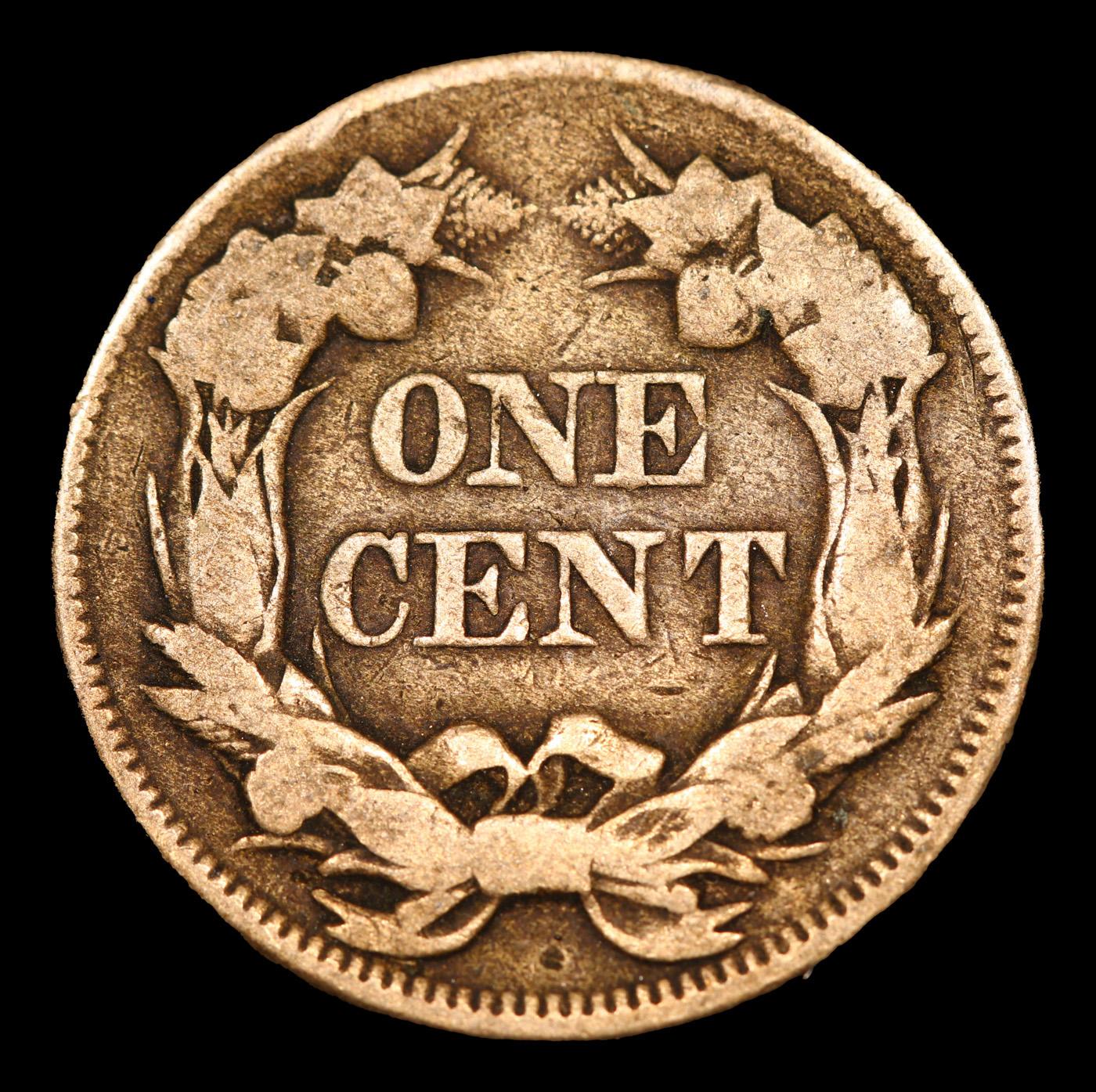 1857 Flying Eagle Cent 1c Grades vf+
