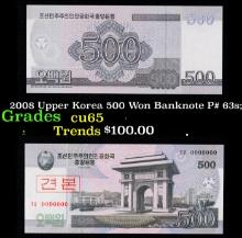 2008 Upper Korea 500 Won Banknote P# 63s;  Grades Gem CU