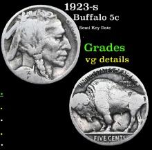 1923-s Buffalo Nickel 5c Grades vg details