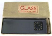 Rare Antique Standard Mirror Co. Radium Dial Automobile Clock/Mirror Combo in Orig. Box