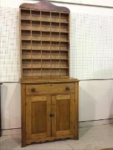 Antique Primitive Cabinet w/ Cubby Hole Design