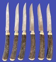 (6) Vintage Valiant Japan Steak Knives, Faux