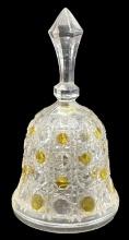 Vintage Pressed Glass Bell With Yellow Polka Dots