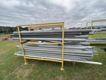 ASSTD SIZE COATED AND UNCOATED GALVANIZED PIPE W/ 2.5'X6'X6' METAL PIPE STAND
