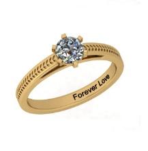 CERTIFIED 0.9 CTW E/VS1 ROUND (LAB GROWN Certified DIAMOND SOLITAIRE RING ) IN 14K YELLOW GOLD