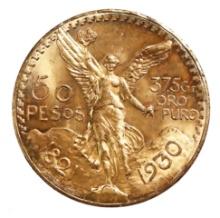 Mexico 50 Pesos Gold 1930 UNC