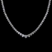 5.63 CtwVS/SI1 Diamond Prong Set 14K Rose Gold Princess Necklace (ALL DIAMOND ARE LAB GROWN )