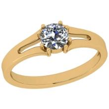 CERTIFIED 0.4 CTW H/VVS1 ROUND (LAB GROWN Certified DIAMOND SOLITAIRE RING ) IN 14K YELLOW GOLD