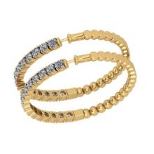 0.60 Ctw VS/SI1 Diamond 14K Yellow Gold Hoop Earrings (ALL DIAMOND ARE LAB GROWN)