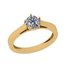 CERTIFIED 0.7 CTW F/SI2 ROUND (LAB GROWN Certified DIAMOND SOLITAIRE RING ) IN 14K YELLOW GOLD