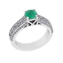 1.91 Ctw VS/SI1 Emerald and Diamond 14K White Gold Engagement Ring(ALL DIAMOND ARE LAB GROWN)