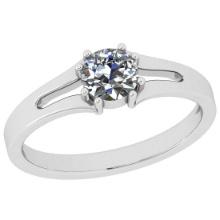 CERTIFIED 0.58 CTW I/VVS1 ROUND (LAB GROWN Certified DIAMOND SOLITAIRE RING ) IN 14K YELLOW GOLD