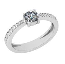 CERTIFIED 0.9 CTW G/VVS1 ROUND (LAB GROWN Certified DIAMOND SOLITAIRE RING ) IN 14K YELLOW GOLD