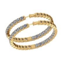 1.54 Ctw VS/SI1 Diamond 14K Yellow Gold Hoop Earrings (ALL DIAMOND ARE LAB GROWN)