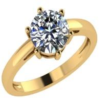 CERTIFIED 0.7 CTW G/VVS1 ROUND (LAB GROWN Certified DIAMOND SOLITAIRE RING ) IN 14K YELLOW GOLD