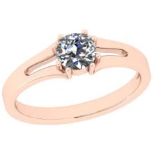 CERTIFIED 0.98 CTW I/SI1 ROUND (LAB GROWN Certified DIAMOND SOLITAIRE RING ) IN 14K YELLOW GOLD