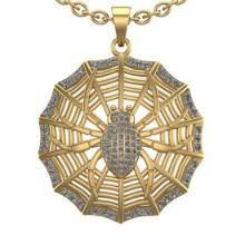 1.30 Ctw VS/SI1 Diamond 14K Yellow Gold Hip Hop spider Necklace (ALL DIAMOND ARE LAB GROWN )(ALL DIA