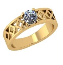 CERTIFIED 1 CTW E/VS2 ROUND (LAB GROWN Certified DIAMOND SOLITAIRE RING ) IN 14K YELLOW GOLD