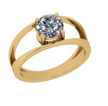 CERTIFIED 0.91 CTW K/SI2 ROUND (LAB GROWN Certified DIAMOND SOLITAIRE RING ) IN 14K YELLOW GOLD