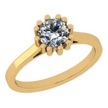 CERTIFIED 0.91 CTW G/VVS1 ROUND (LAB GROWN Certified DIAMOND SOLITAIRE RING ) IN 14K YELLOW GOLD