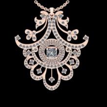 2.34 Ctw VS/SI1 Diamond 14K Rose Gold Necklace (ALL DIAMOND ARE LAB GROWN )