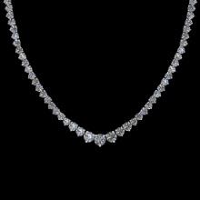 5.63 Ctw VS/SI1 Diamond 14K White Gold Princess Necklace (ALL DIAMOND ARE LAB GROWN)