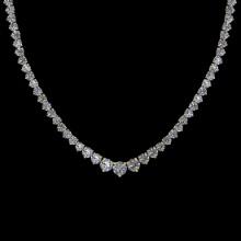 5.63 CtwVS/SI1 Diamond Prong Set 14K Yellow Gold Princess Necklace (ALL DIAMOND ARE LAB GROWN )