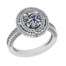 1.86 Ctw VS/SI1 Diamond Style 14K White Gold Engagement Halo Ring ALL DIAMOND ARE LAB GROWN