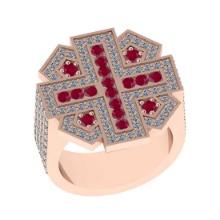2.03 Ctw VS/SI1 Ruby and Diamond 14K Rose Gold Vintage Style Ring (ALL DIAMOND ARE LAB GROWN DIAMOND