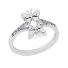 0.33 Ctw VS/SI1 Diamond 14K White Gold Betterfly Ring (ALL LAB GROWN ARE DIAMOND)